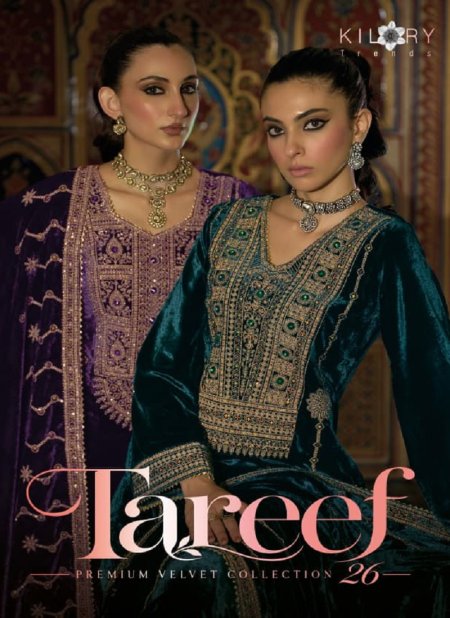 Tareef By Kilory Pure Valvet With Embroidery Work Dress Material